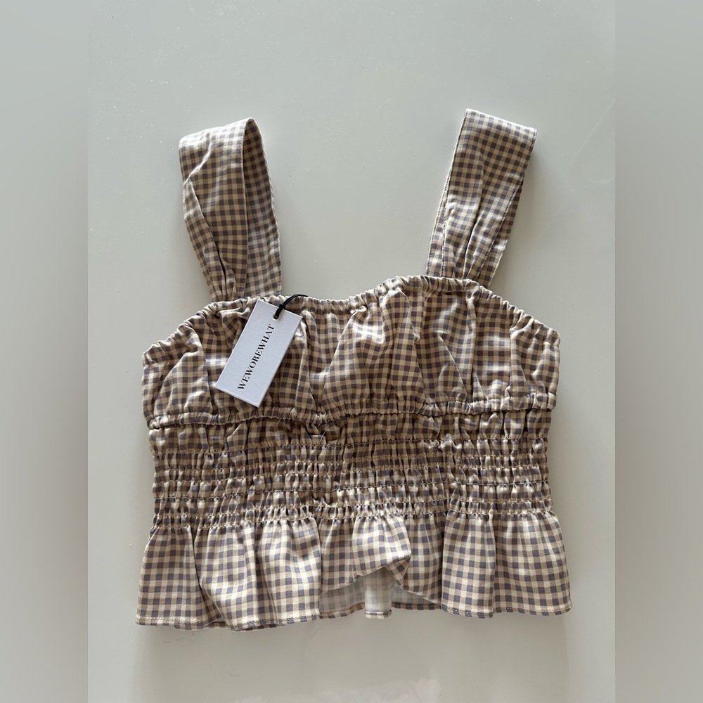 SMOCKED GINGHAM TANK TOP // WE WORE WHAT // SIZE SMALL